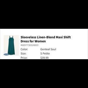 Old Navy Sleeveless Linen Blend Maxi Shift Dress